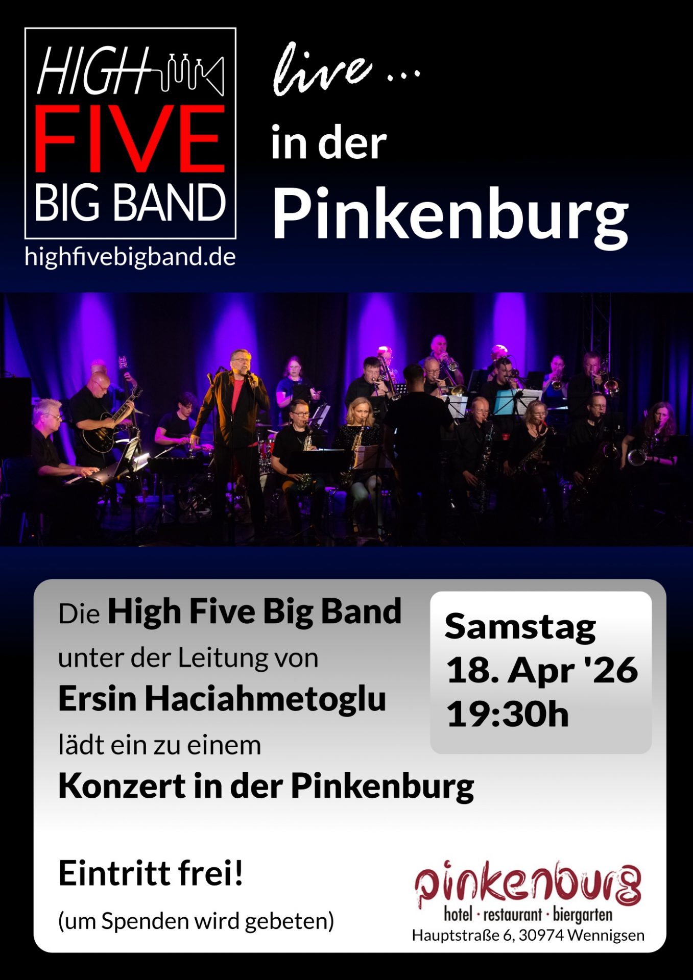 Highfivebigband spielt live in der Pinkenburg
