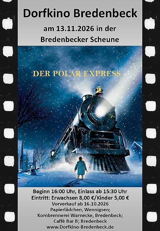 Der Polarexpress – Kinderkino in der Bredenbecker Scheune